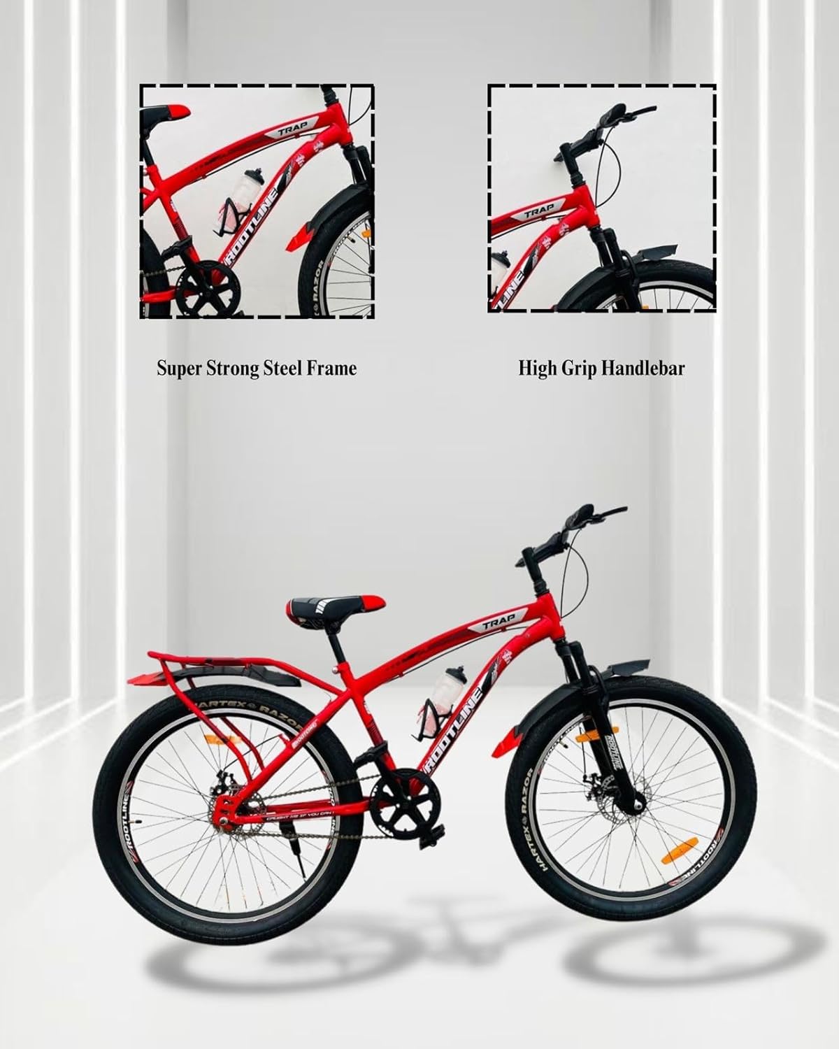 Rootline Trap7020 24T Electric Cycle – 24″ E-Bike with Dual Disc Brakes & Front Suspension