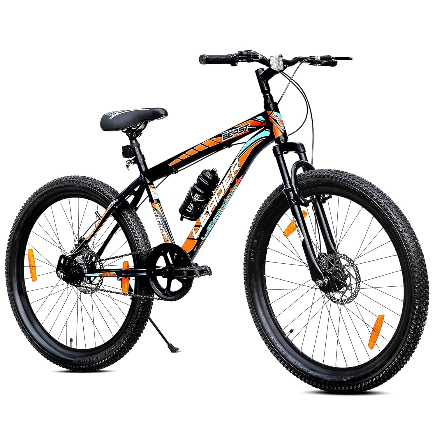 Leader Beast 24T Electric Cycle – 7-Speed E-Bike with Disc Brakes & Front Suspension for Teens & Adults