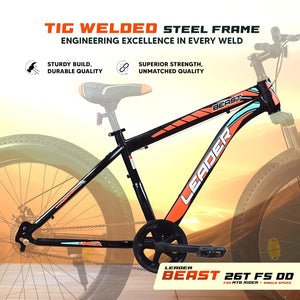 Leader Beast 26x4.00 Fat Tire Electric Cycle – Dual Disc Brakes, Front Suspension & Powerful Ride
