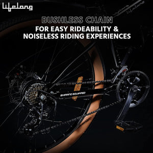 Lifelong Hustle 27.5T Electric Cycle with Shimano 21-Speed | Long Range, Dual Disc Brakes