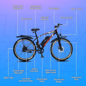 Matelco Urbano EA26 Electric Cycle 26″ – Affordable Long Range E-Bike with 12.5Ah Battery & Disc Brakes