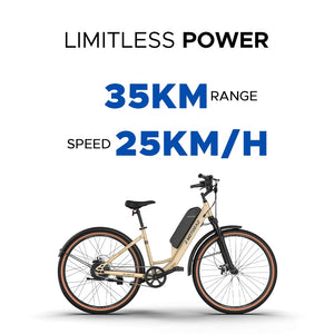 EMotorad ST-X City Electric Cycle | Step-Through E-Bike with Removable Battery & LCD Display