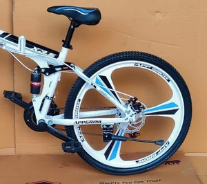 Youth APPGROW 24-Inch Electric Cycle | Foldable Mountain E-Bike with Dual Suspension & Disc Brakes
