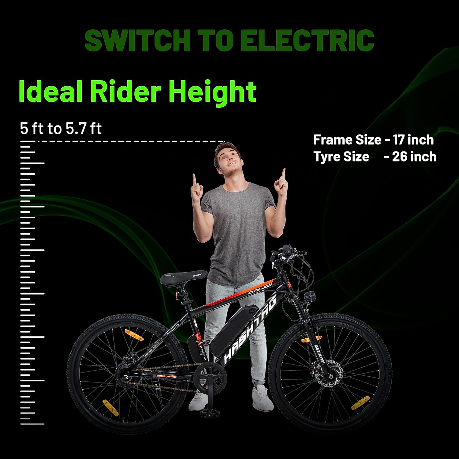 Geekay Hashtag 26T Electric Cycle – Affordable Indian E-Bike with 40KM Range & Dual Disc Brakes
