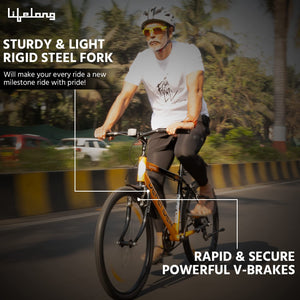 Lifelong 26T Electric Cycle for Adults | Affordable E-Bike with MTB Tyres & Steel Frame