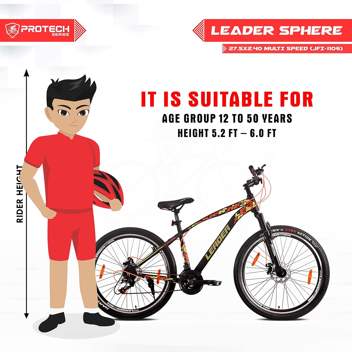Leader Sphere 27.5T Electric Cycle | Long-Range Eco-Friendly E-Bike for Adults
