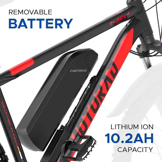 E MOTORAD TRex+ Electric Cycle | 27.5” Alloy Frame | 250W Motor | 36V Battery | Best Affordable E Bike in India