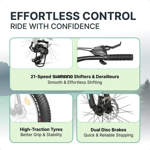 ⚡ Urban Terrain Rogue 26T Electric Cycle – 21-Speed Mountain E-Bike with Long Range & Disc Brakes