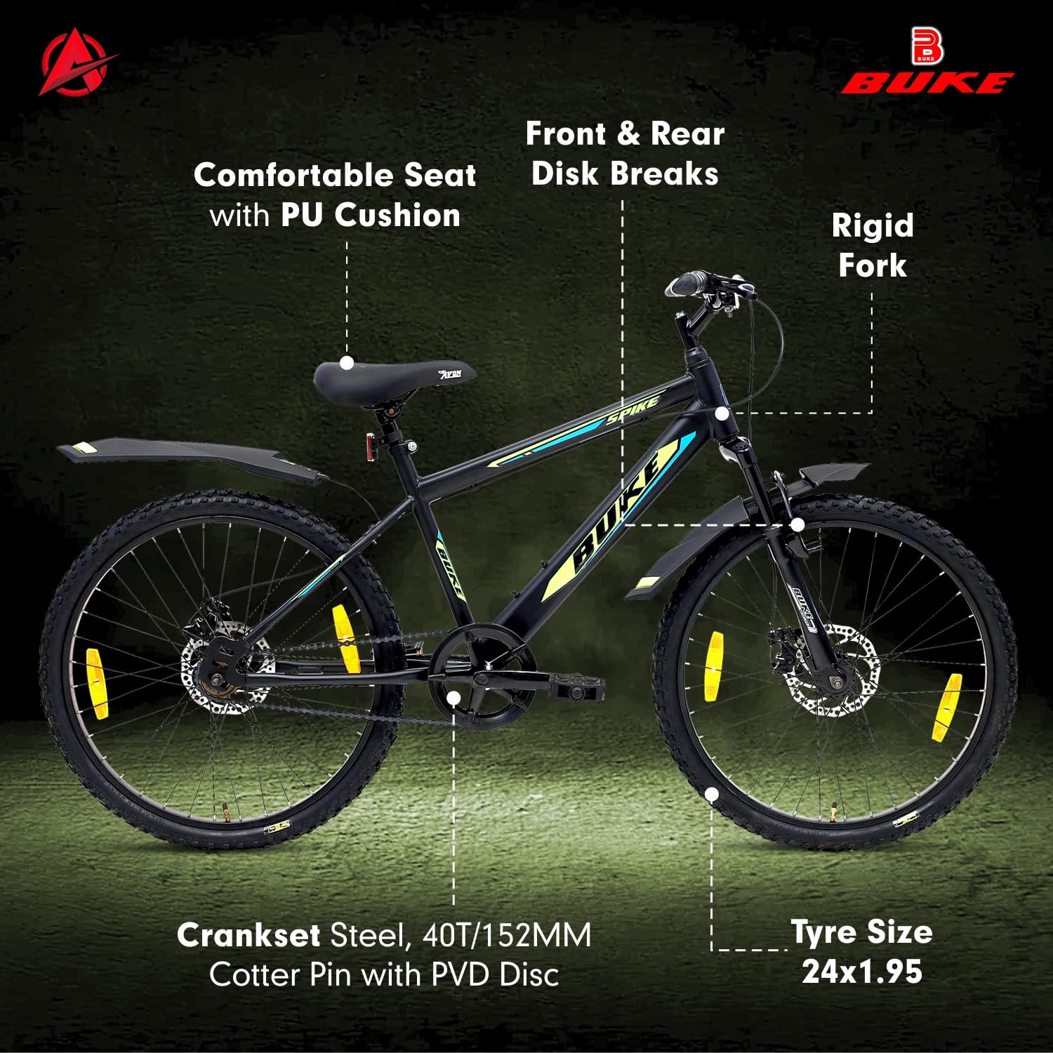 Avon Buke Spike Electric Cycle | 250W Motor | 36V Battery | Front Suspension | Affordable E Bike in India