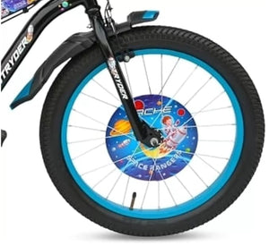 Arche 20″ Kids Bicycle – Space-Themed Black & Blue Bike with Training Wheels & Basket