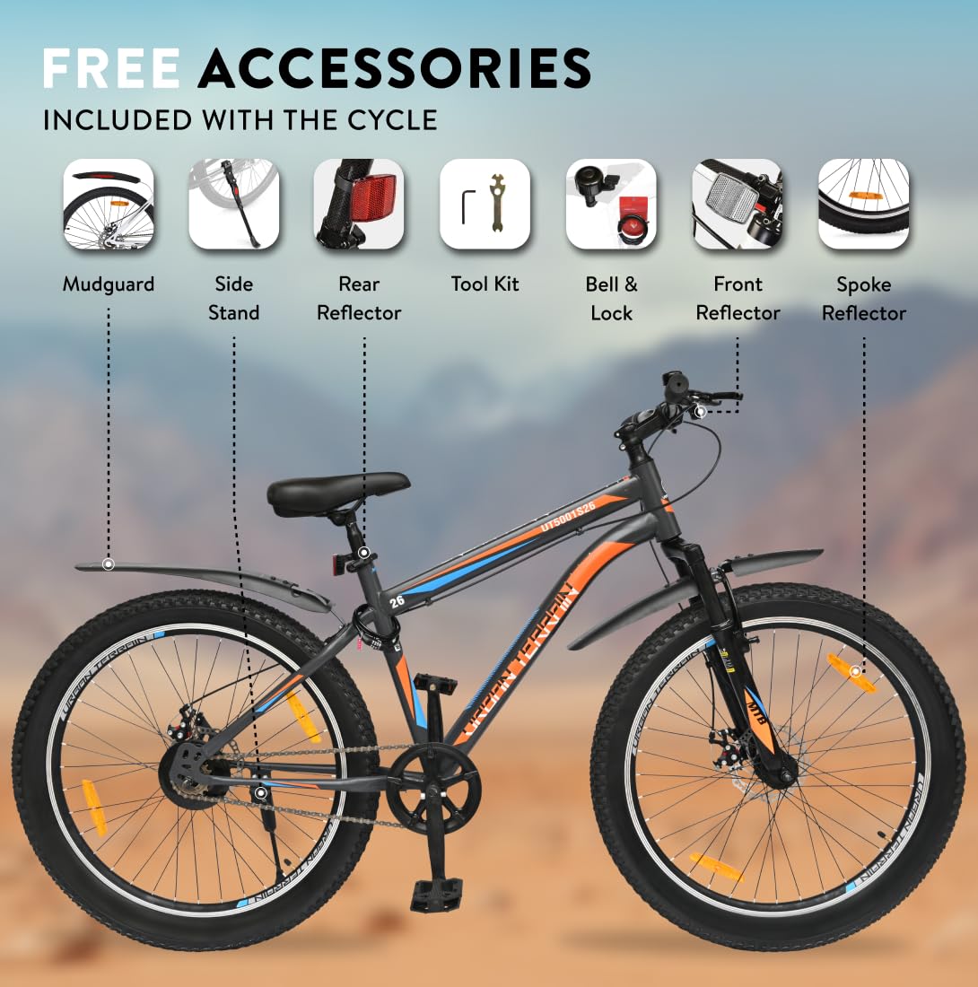 Urbana Terrain Bolt 26T Electric Cycle – Stylish E-Bike with 250W Motor, Suspension & Disc Brakes