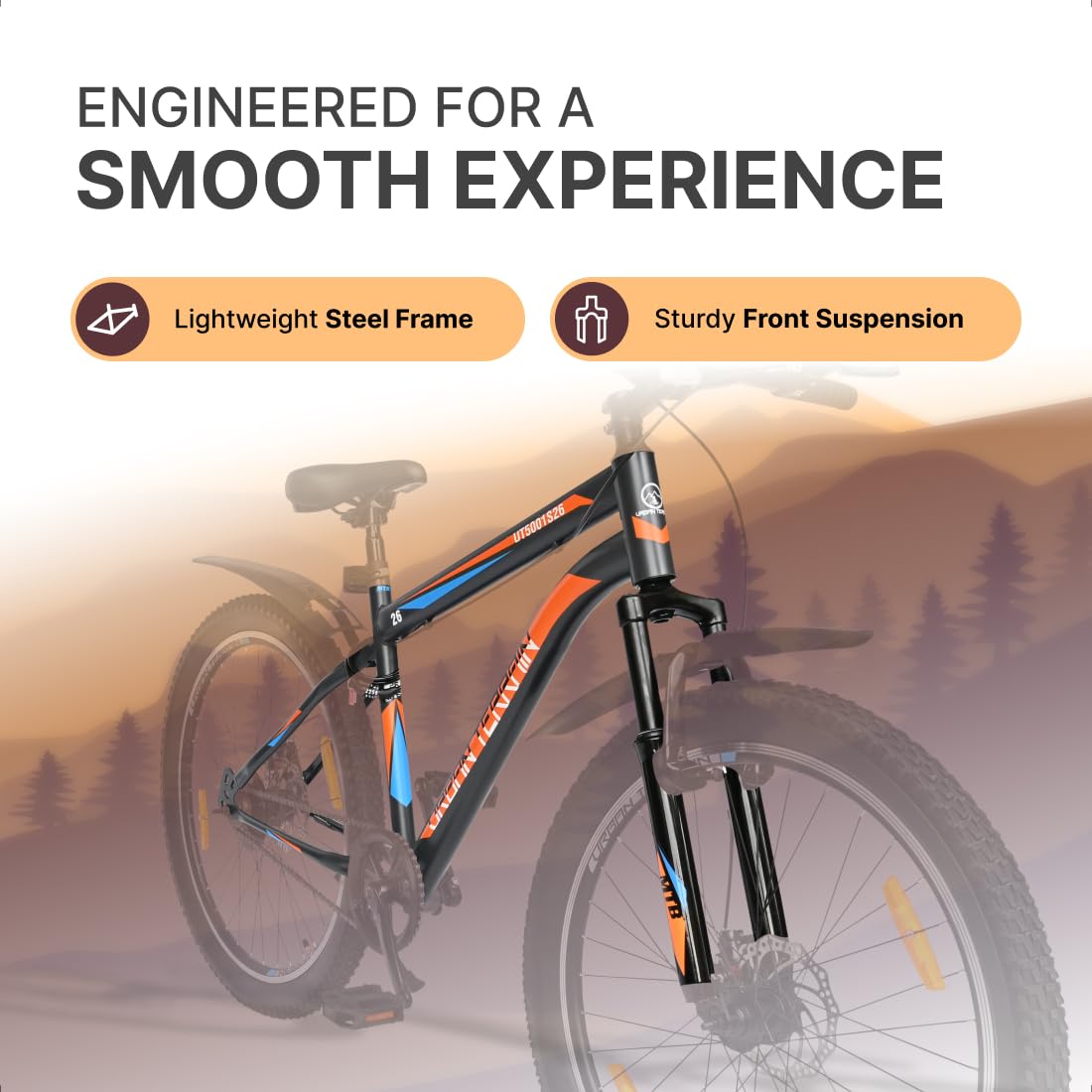 Urbana Terrain Bolt 26T Electric Cycle – Stylish E-Bike with 250W Motor, Suspension & Disc Brakes