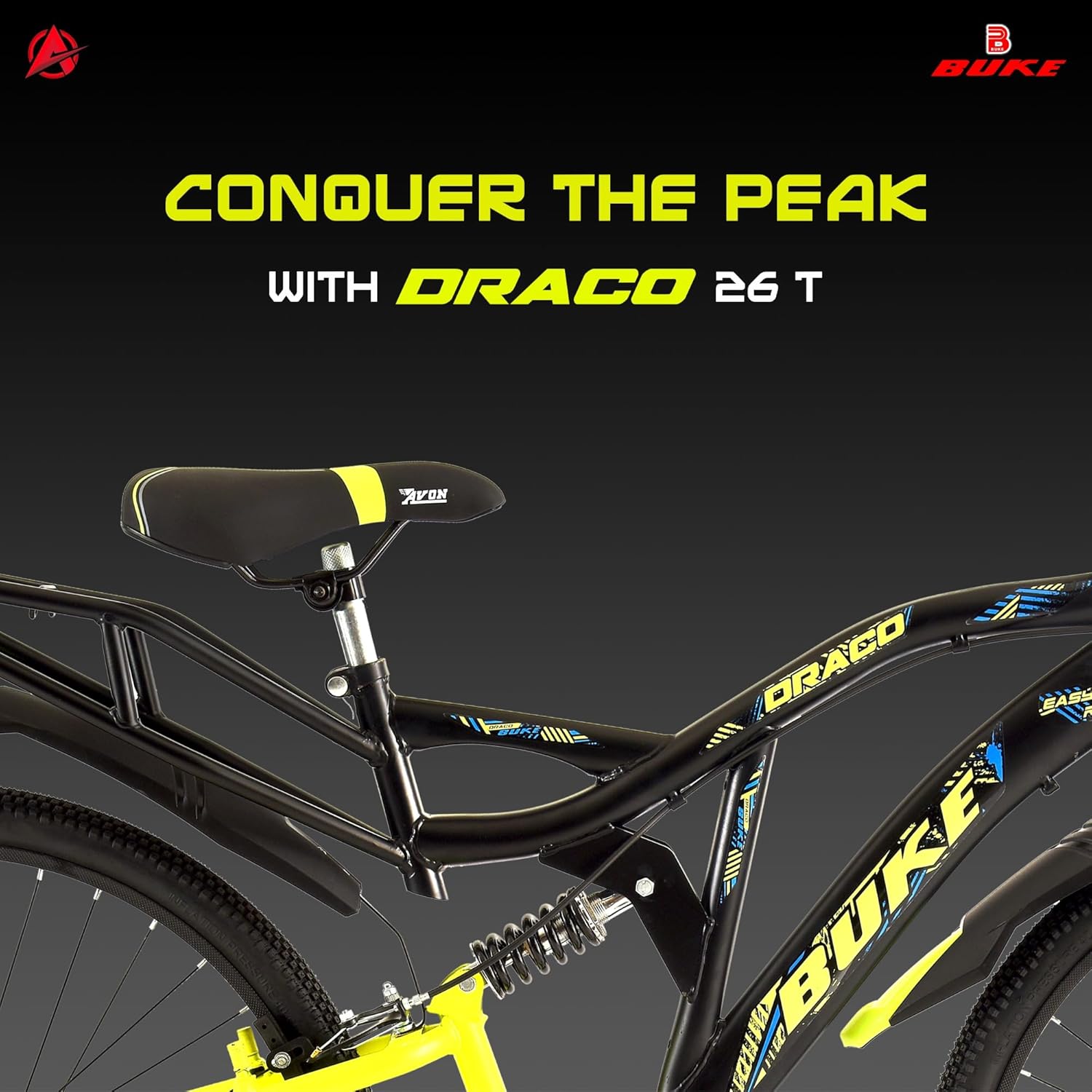 Avon Buke Draco 26T Electric Cycle | Affordable E-Bike for Men with 26″ Wheels & Steel Frame