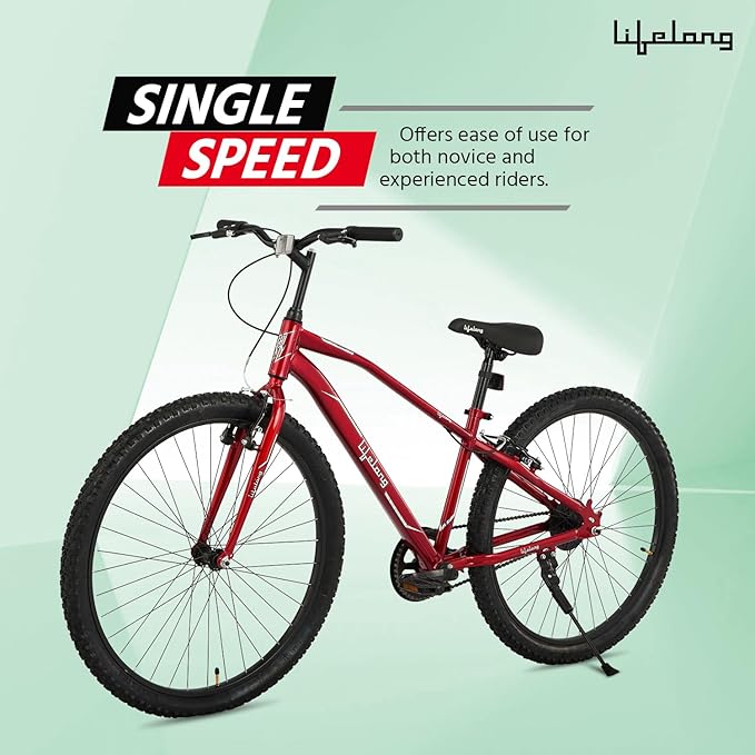 Lifelong 27.5T Electric Cycle | Affordable E-Bike for Adults with Steel Frame & V-Brakes