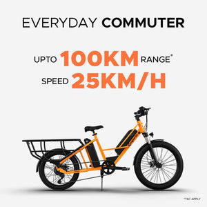 EMotorad Xcape G1 Electric Cargo Bike – Dual Battery, 100KM Range, 250W Motor