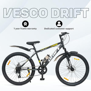 VESCO Drift 26T Electric Cycle – 7-Speed Mountain E-Bike with Dual Disc Brakes & Suspension